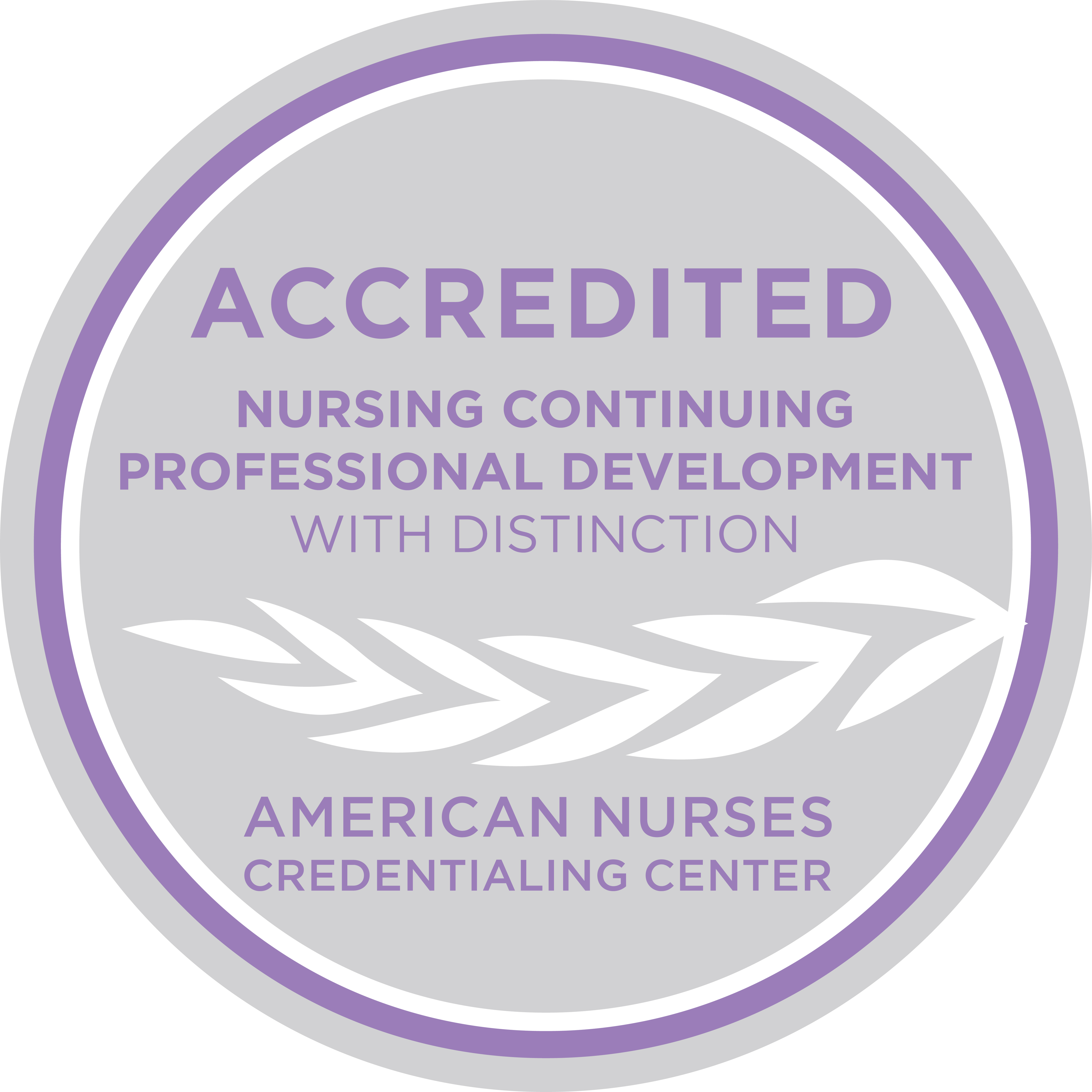 ANCC Accredited with Distinction NCPD Logo purple